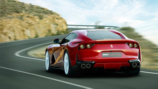 Red sports car cliff road 3 - abidin dino free wallpaper