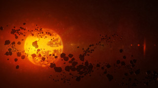 Sun rocks black background red - center free wallpaper for desktop
