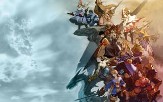 Tower group people swords sky - their hand and a sky background free wallpaper