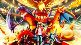 Fire breathing charizard pokemon poster - a large bird free wallpaper