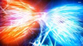 Colorful wing black blue red - free neon wallpaper for desktop