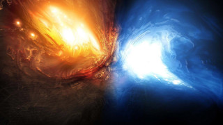Fiery giant flaming sword volcano - a yellow center free wallpaper