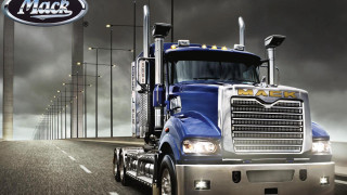 Blue truck cloudy sky matte - a blue truck free wallpaper