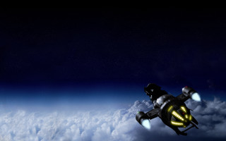Space ship clouds yellow light - yellow light free wallpaper for desktop