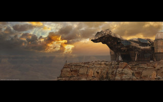 Large structure rocky cliff sky - a rocky cliff free wallpaper