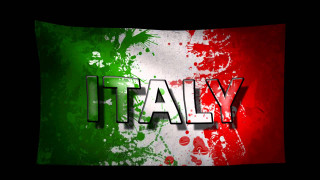 Flag italy painted red - typographic free wallpaper for desktop