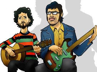 Man guitar beard glasses illustration - asaf hanuka free wallpaper