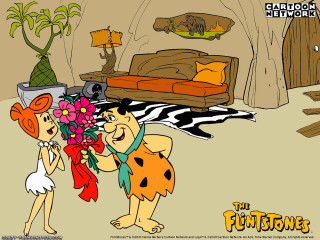 Caveman cavegirl flowers livingroom primitivism - primitivism free wallpaper