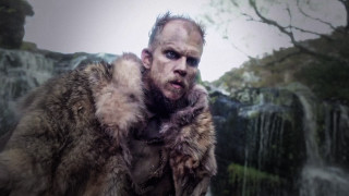 Man fur coat waterfall tree - photoreal free wallpaper