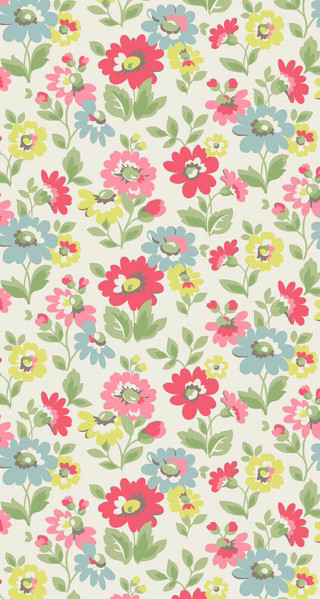 Flowery pattern multicolor flowers white - free flowers wallpaper for mobile