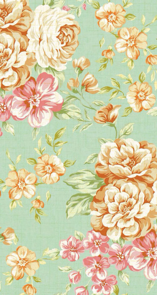 Flower pattern colorful green background - blue background free wallpaper for mobile