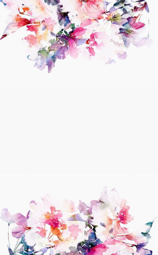 Watercolor flowers white background card 2 - a card free wallpaper for mobile