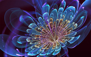 Blue flower purple center hologram - a purple center free wallpaper