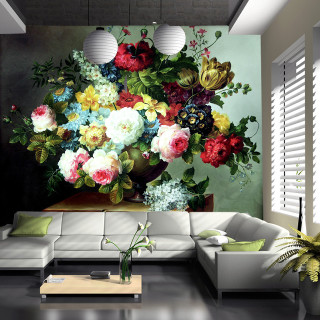 Living room flower painting couch - digital painting free wallpaper for tablet