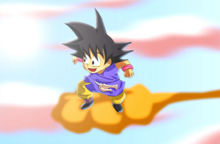 Cartoon character flying sky background - akira toriyama free wallpaper