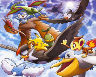 Pokemon flying together sky direction - the sky together free wallpaper