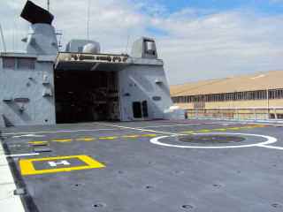 Large ship open ramp cloudy - isometric view free wallpaper