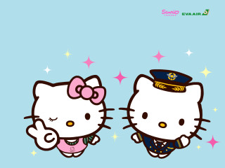 Hello kitty sailor starship blue - kawaii free wallpaper for desktop