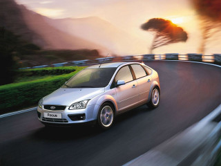 Silver car road forest sunset - a silver car free wallpaper