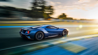 Blue sports car sunset motion 2 - motion free wallpaper