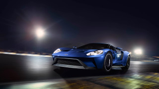 Blue sports car night track 2 - the side of it free wallpaper