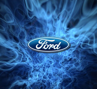 Ford logo blue background smoke 2 - free cars wallpaper for tablet