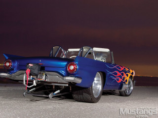 Blue car flames hood tail - ed roth free wallpaper for desktop