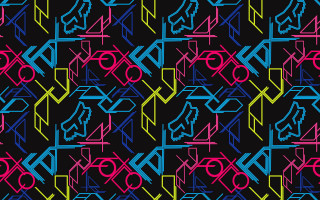 Colorful pattern black background blue 3 - a screenprint free wallpaper