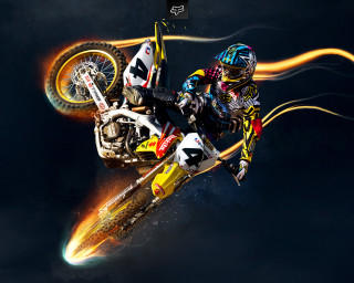 Motorcycle trick flame dark artur - a trick in the air free wallpaper for desktop