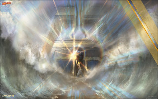 Tunnel light person standing center - the center free wallpaper