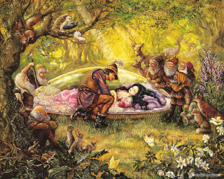 Painting group people forest dog - a painting of a group free wallpaper