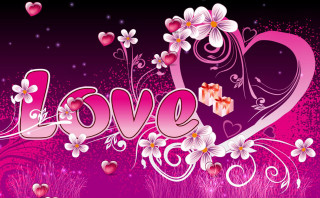 Pink background flowers hearts love - flower and hearts free wallpaper