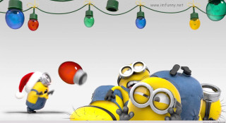 Cartoon character christmas light minion - video art free wallpaper