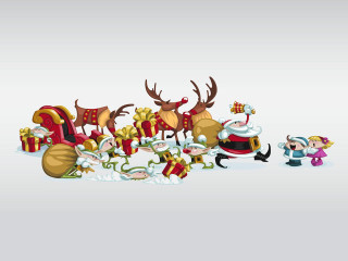 Christmas santa reindeer gifts snow - a christmas scene free wallpaper