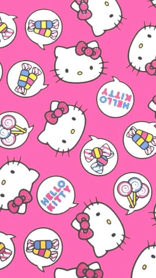 Pink background hello kitty candy - pink free wallpaper