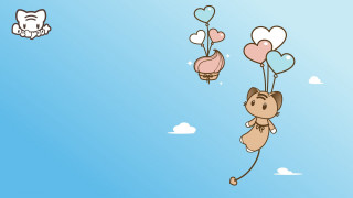 Cartoon monkey flying balloons hearts 2 - balloon free wallpaper for desktop