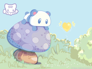 Mushroom panda grass heart balloon - a mushroom free wallpaper