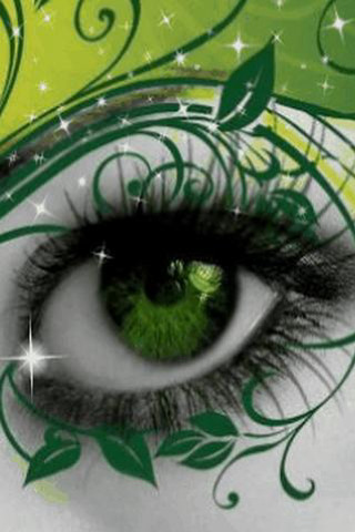 Green eye swirl iris stars - a green swirl free wallpaper for mobile