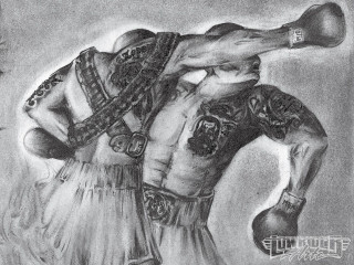 Man bottle mouth woman dress - a charcoal drawing free wallpaper for desktop