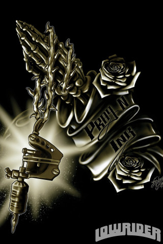 Rose gun tattoo design arm - digital art free wallpaper for mobile
