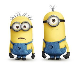 Minion couple wideeyes frown goggles - wide free wallpaper for tablet