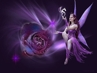 Fairy rose wand lap holding - fantasy magic free wallpaper