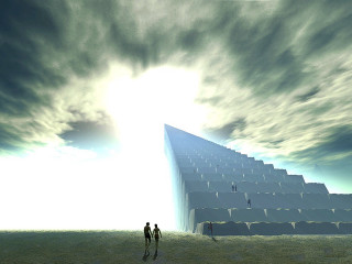 Two people giant pyramid sky - the cloud above free wallpaper for desktop