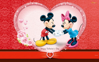 Mickey minnie greeting heart red 2 - frame free wallpaper