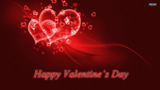 Red valentines day background hearts - the word happy valentines day free wallpaper