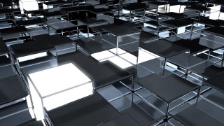 Large group black white cubes - modular free wallpaper