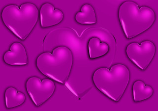 Pink hearts purple background black - a bunch of hearts free wallpaper