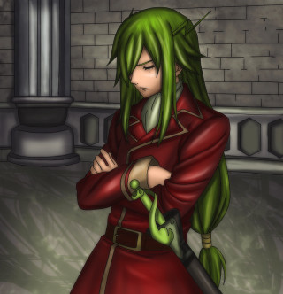 Green hair red coat snake - alvan fisher free wallpaper for tablet
