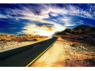 Road sky clouds sunset mountain - charles martin free wallpaper