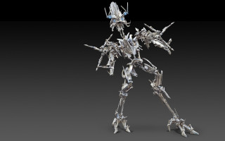 Robot standing gray surface gun - a gray surface free wallpaper for desktop